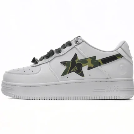 1H20-191-045 A Bathing Ape Bape Sta Low White Green Camouflage - C