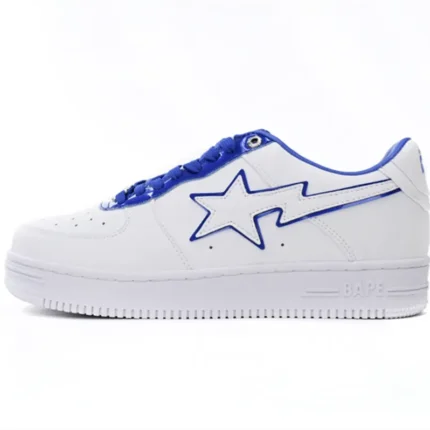 1J30-191-017 A Bathing Ape Bape Sta Low White and Blue Border - C