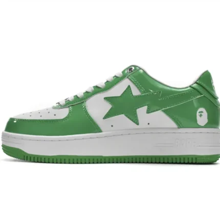 1H70-191-001 A Bathing Ape Bape Sta Low White Green - C
