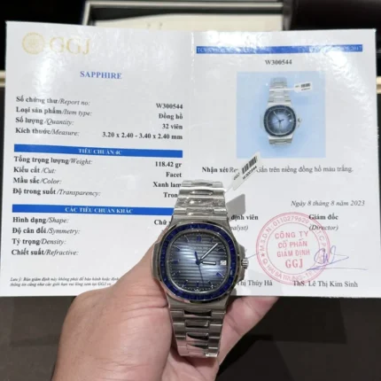 Patek Philippe Nautilus 5723 Synthentic Blue Sapphire Replica Watch 40mm - C